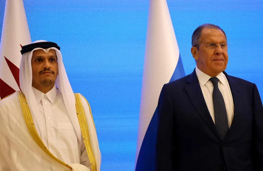 لافروف وآل ثاني يؤكدان على أهمية التخلي عن الإجراءات القسرية في هرمز