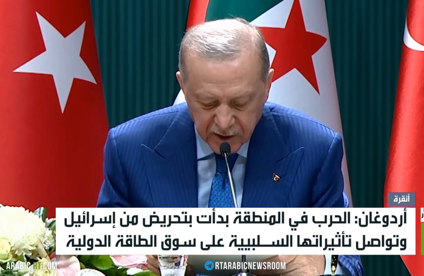 أردوغان وتبون: إسرائيل تواصل الانتهاكات
