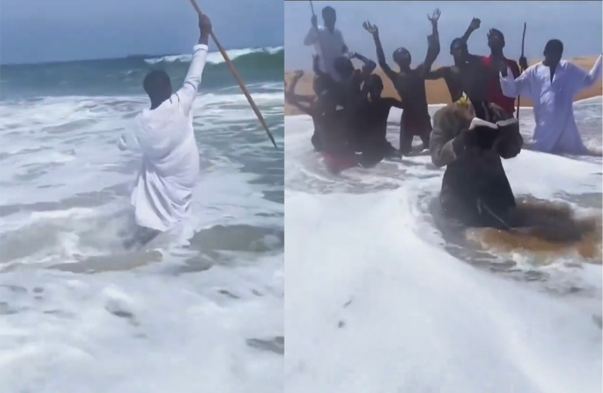 موجة سخرية من "موسى العصر" بعد محاولته شق البحر بعصا!