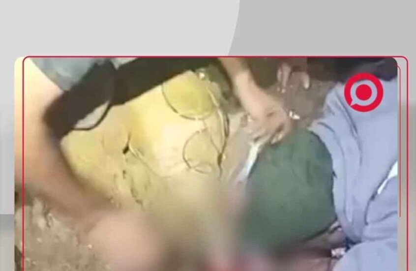 لحظة انتشال طفل من تحت الأنقاض بعد غارة إسرائيلية استهدفت بلدة مشغرة في البقاع الغربي بلبنان