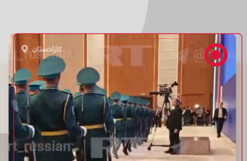 لقطات للتحضيرات في قصر الاستقلال لبدء اللقاء الرسمي بين توكاييف وبوتين