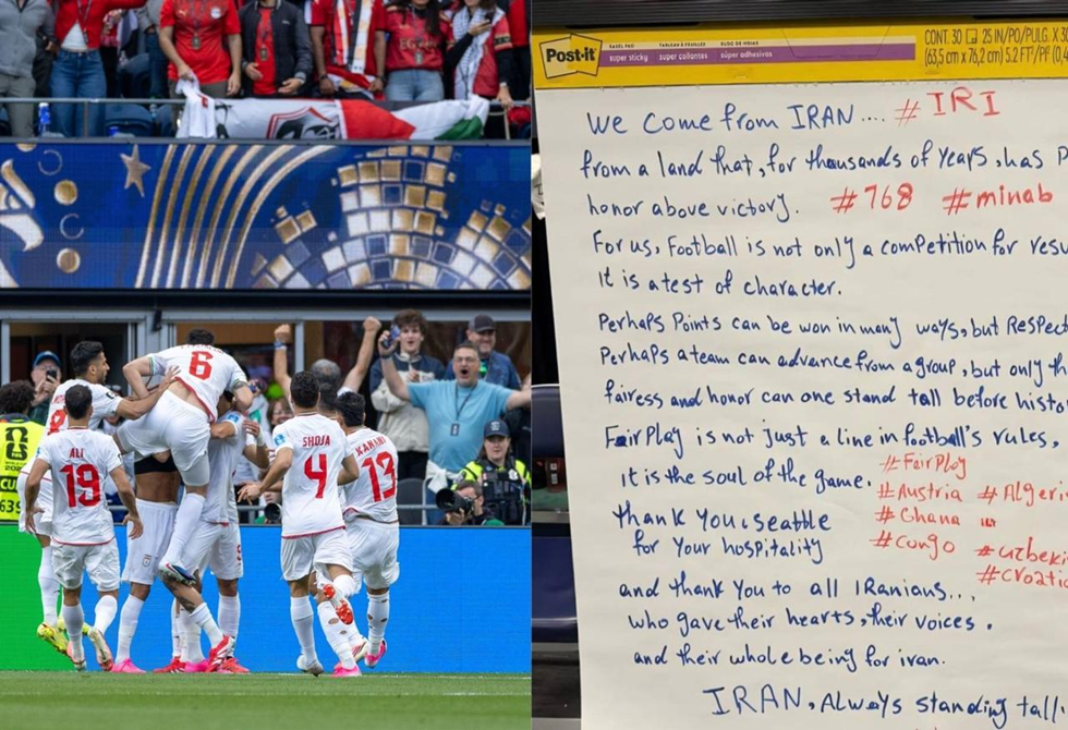 "الشرف قبل النصر".. منتخب إيران يترك رسالة مؤثرة في غرفة تبديل الملابس بعد التعادل مع مصر