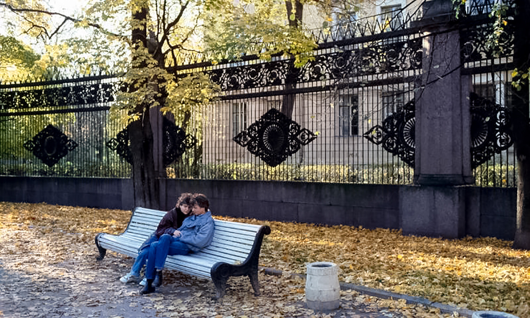 Lovers at the square.