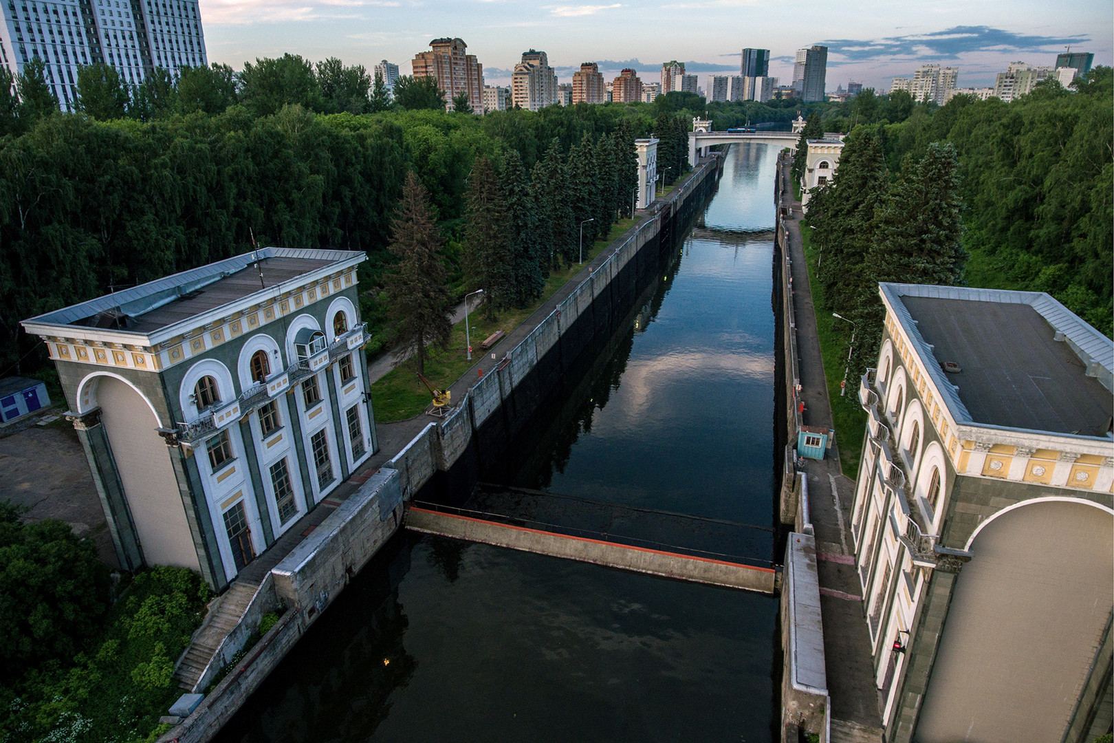 A view of a Moscow Canal lock 