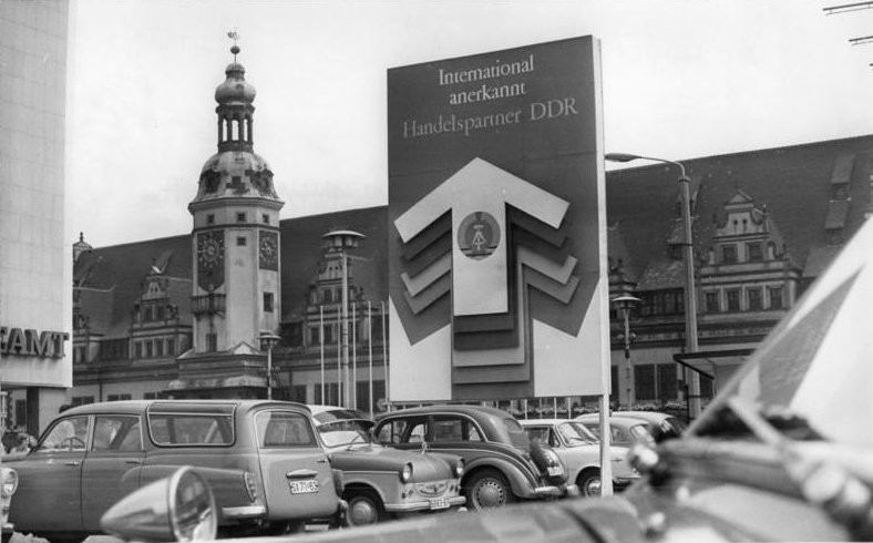 Propagandaplakat in Leipzig, 1970
