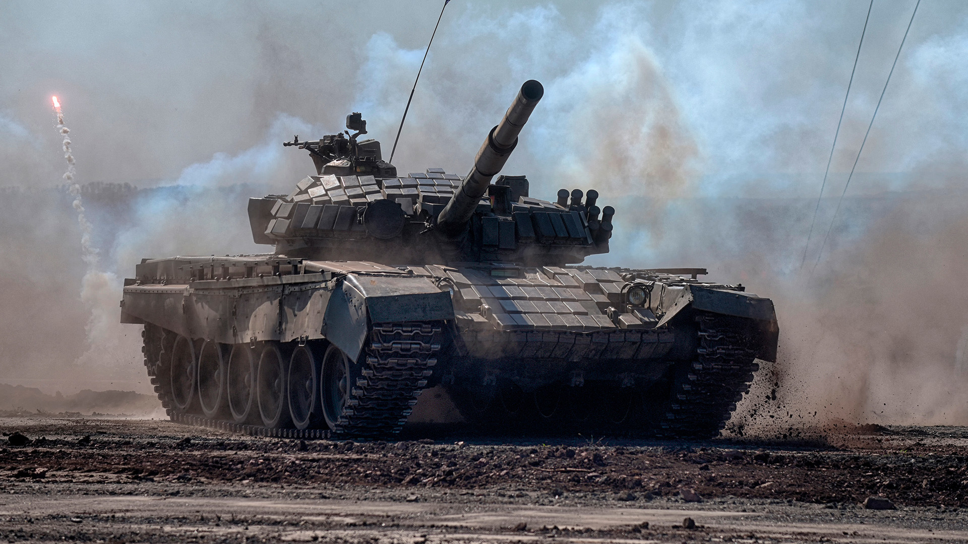 Around 700 light and heavy armored vehicles - alongside 13,000 servicemen - showed what they're capable of during the drills.