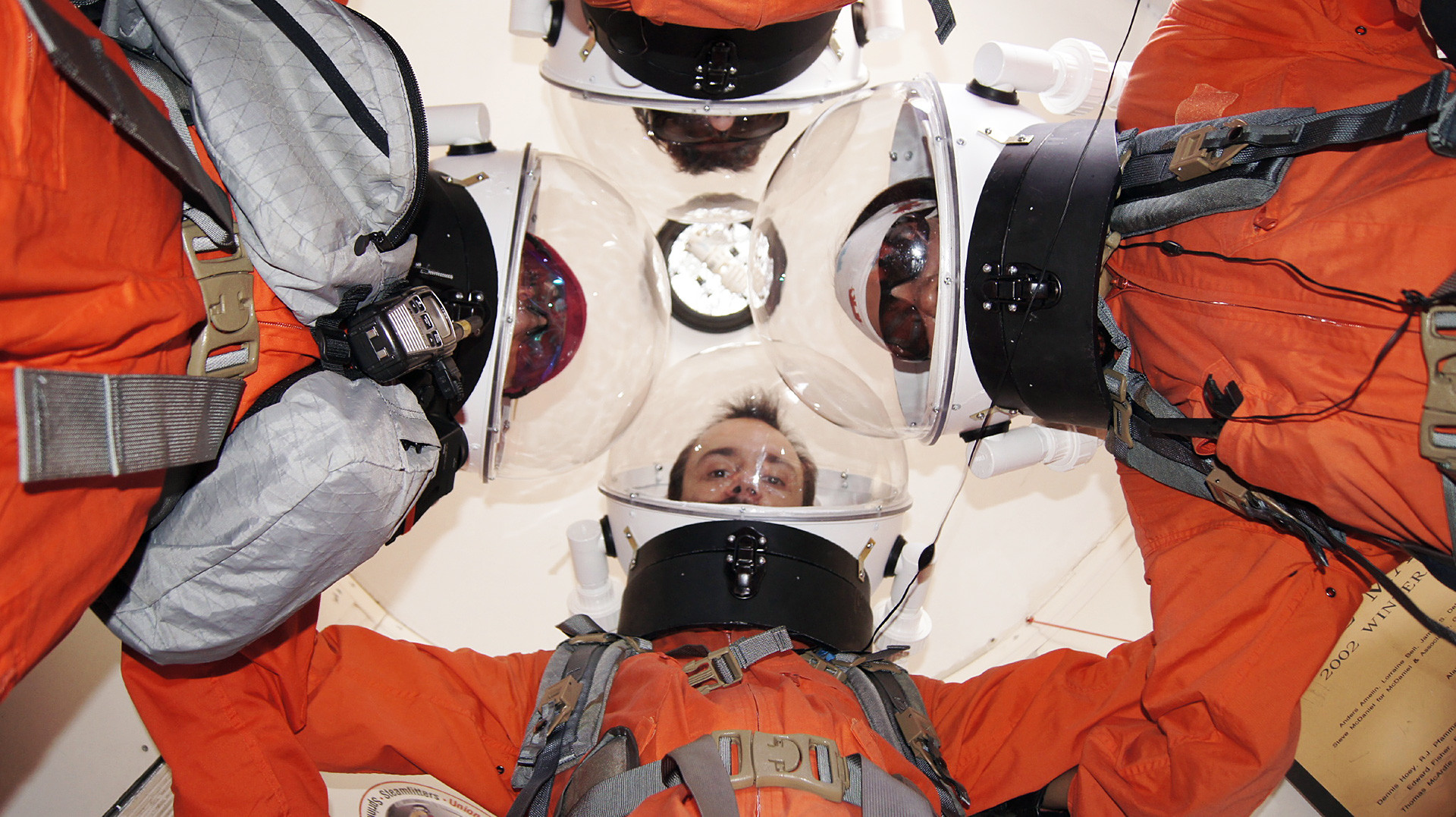 Crew in the airlock, Mars Desert Research Station, Utah.