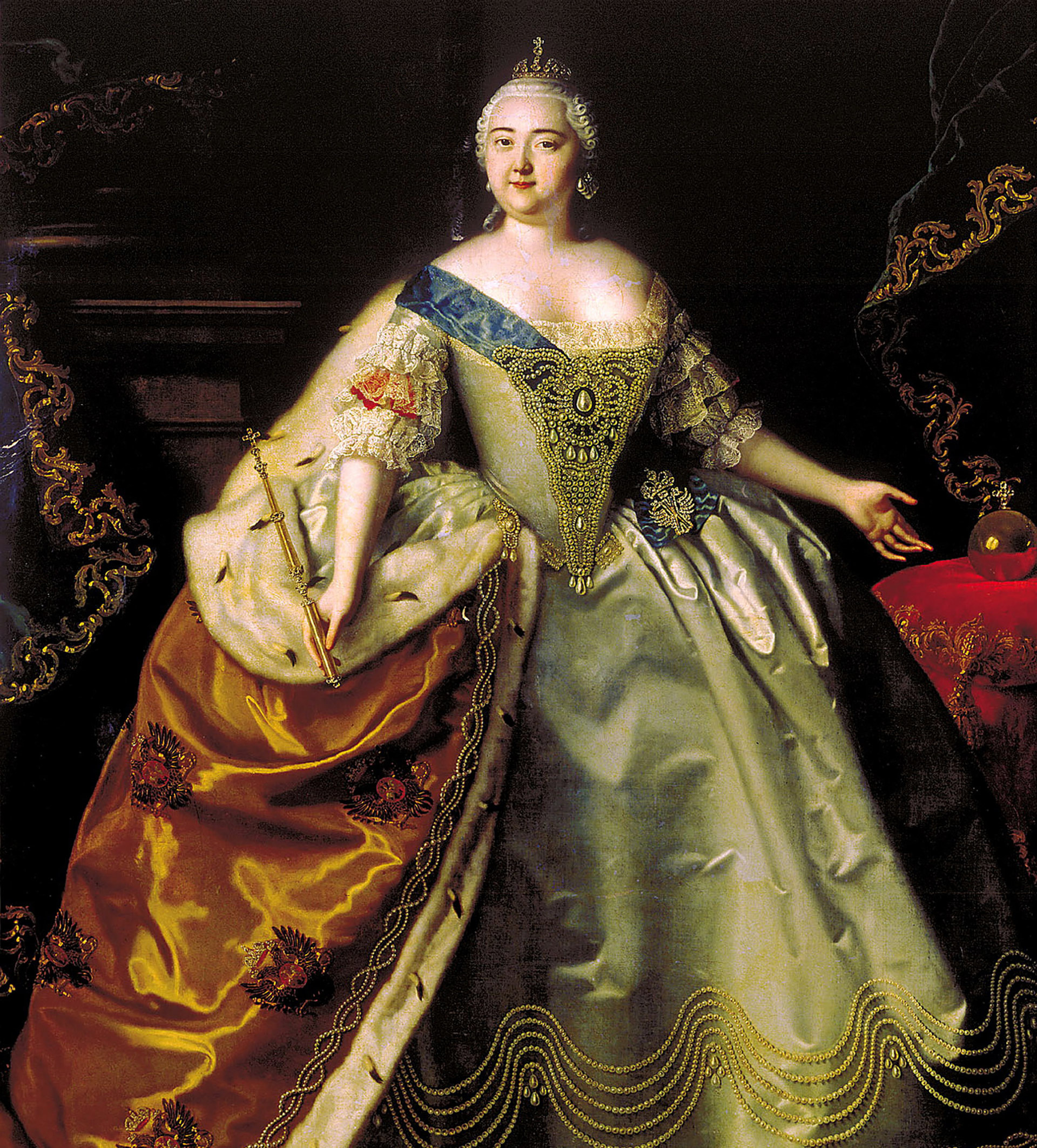 Retrato da imperatriz Isabel da Rússia por Louis Caravaque.