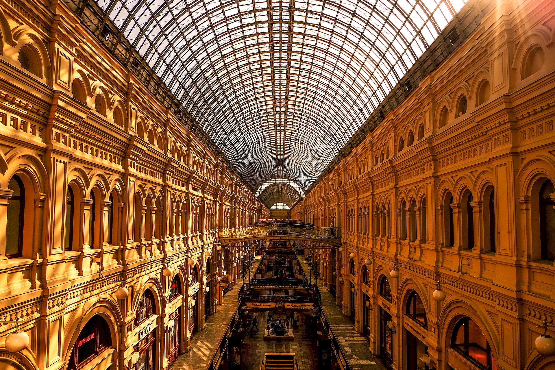The roof of GUM, Russia's most beautiful shopping center