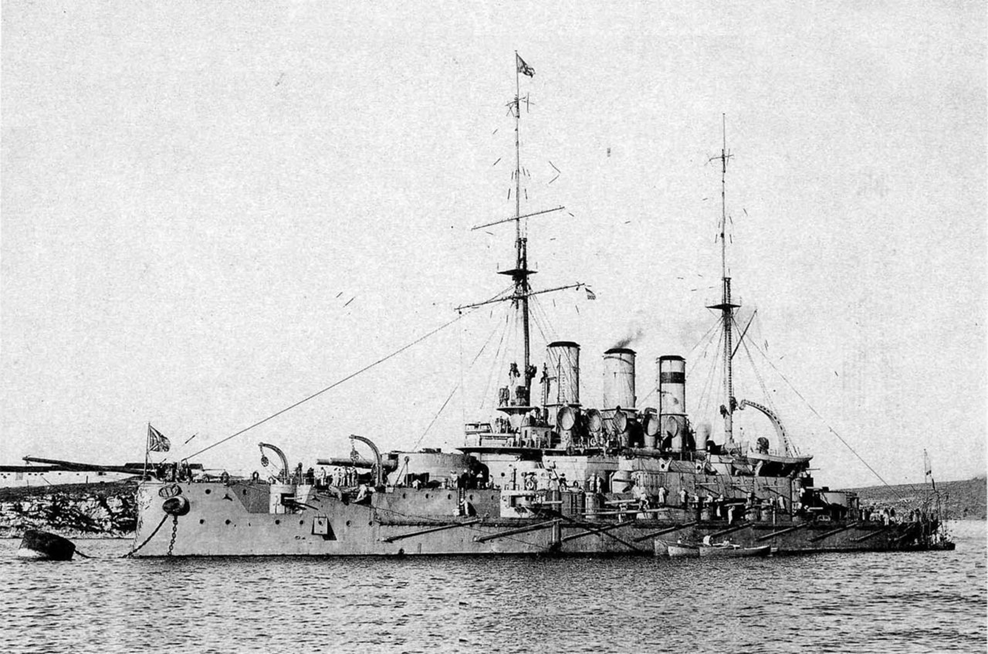 Imperial Russian battleship Panteleimon in Sevastopol, summer 1912. 