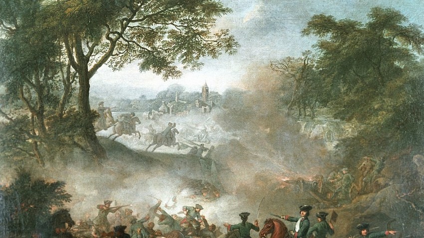 Schlacht bei Lesnaja von Jean Marc Nattier, 1717