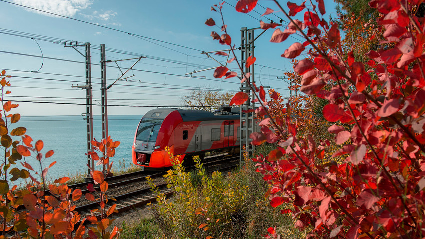 A Lastochka high speed train in Sochi