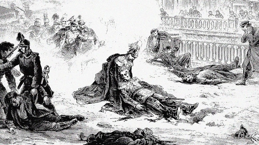 The assassination of Russia's Emperor Alexander II, 1881 