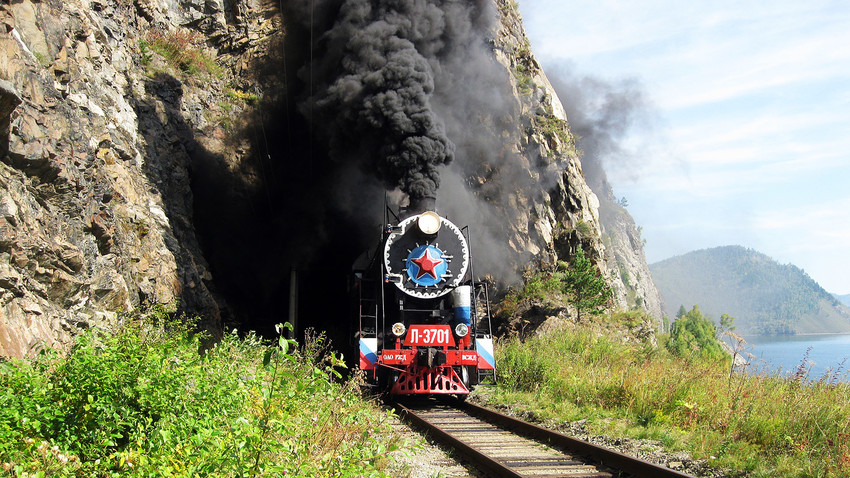 A tourist train in the Circum-Baikal Railway.