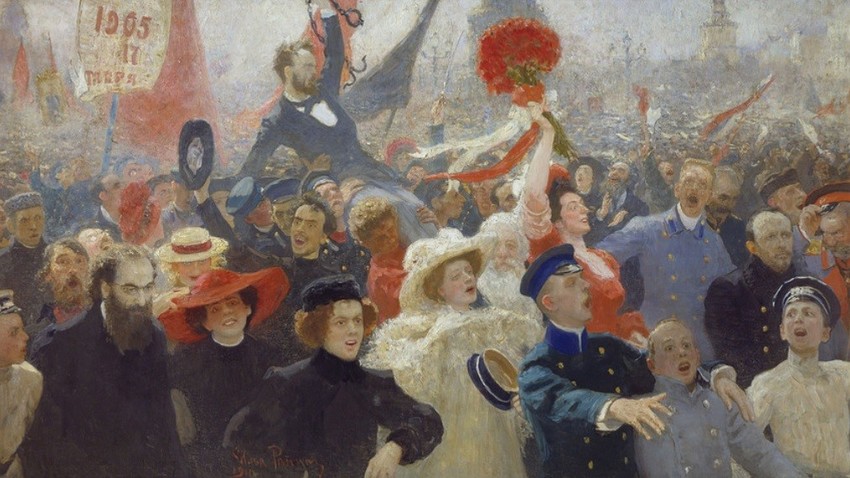 Demonstracije 30. (17.) oktobra 1905, avtor slike Ilja Repin.