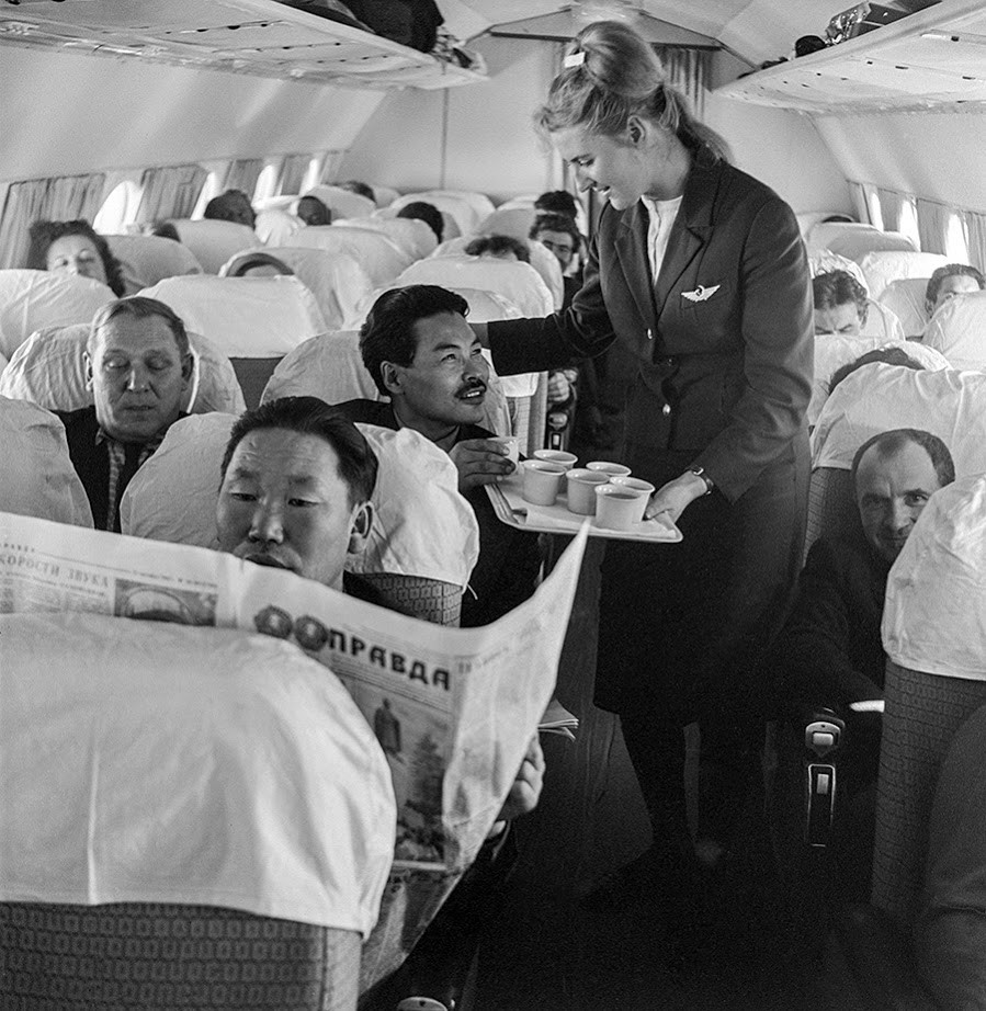 5. oktober 1966. Čukče med udobnim 12-urnim poletom v Moskvo, ZSSR.