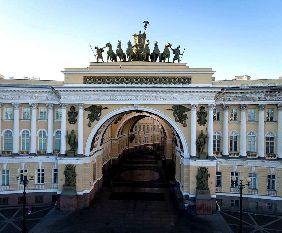 Palace Square from a bird's-eye view. Saint Petersburg.