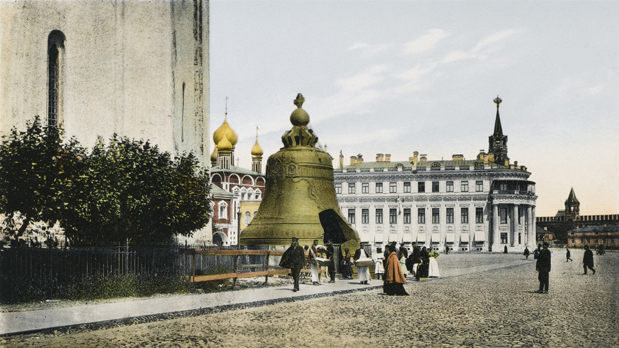 Kremlin's Imperial Square and the Tsar Bell in the early 1900s