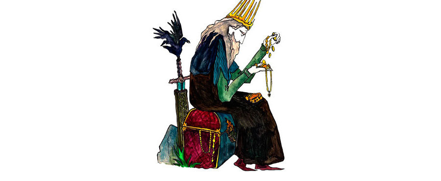 O Imortal Koscheithe, um monarca malvado, é geralmente retratado como um velho rabugento ou como um rei montado em um cavalo. 