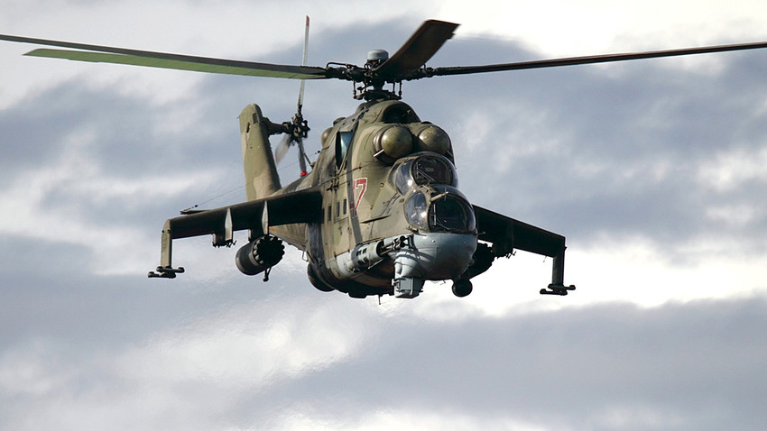 Helicóptero de la Fuerza Aérea Rusa Mil Mi-24P.