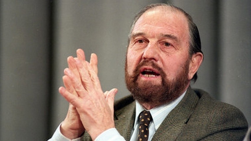 George Blake na konferenciji za novinare u Moskvi, 15. siječnja 1992. godine