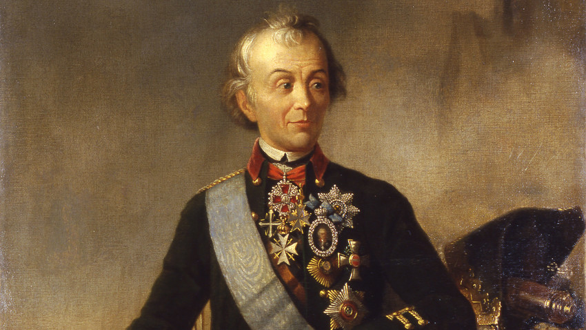 Александар Василевич Суворов (1730-1800), гроф на Римник (1789), принц на Италија (1799), руски полководец, генералисимус (1799). Портрет на платно.