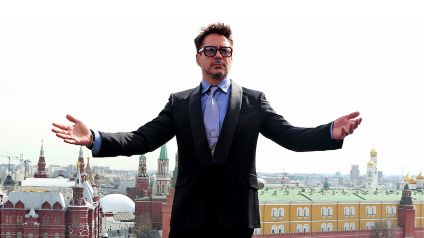 Robert Downey Jr. v Moskvi.