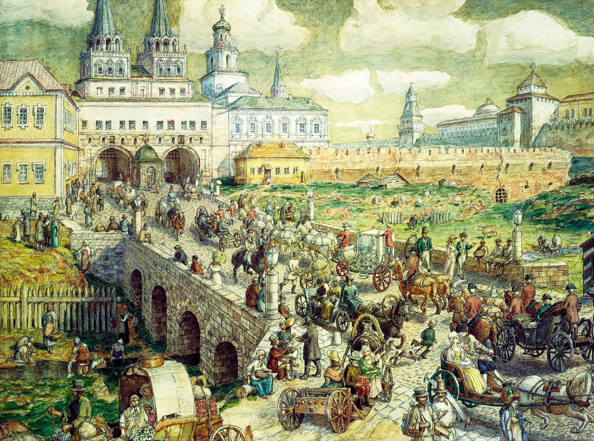 モスクワ、18世紀、アポリナリー・ヴァスネツォフ画