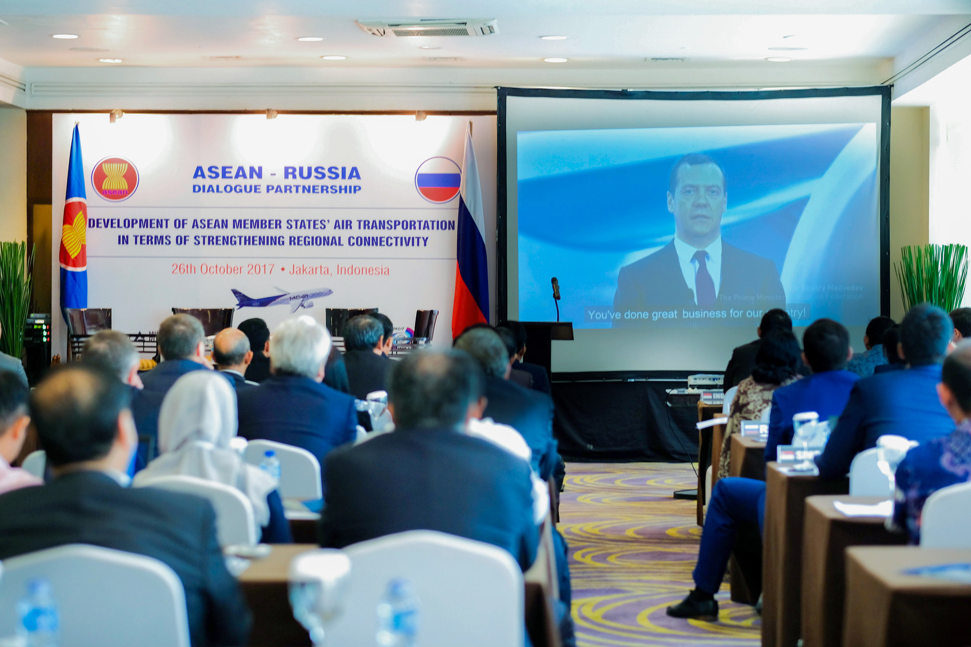 Dialog kemitraan ASEAN-Rusia di Hotel Gran Melia, Jakarta.
