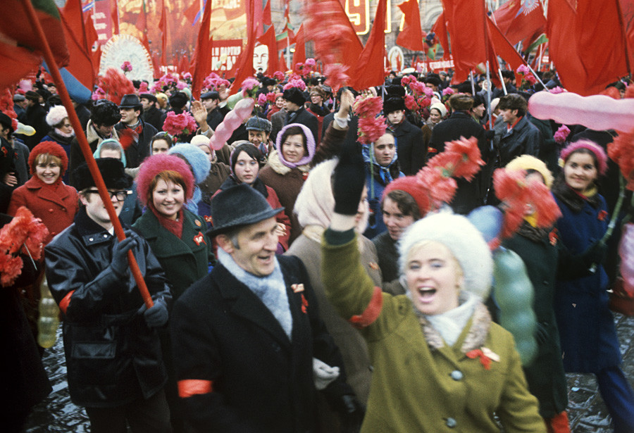 Celebración del Día de la Revolución de Octubre en la Plaza Roja. 