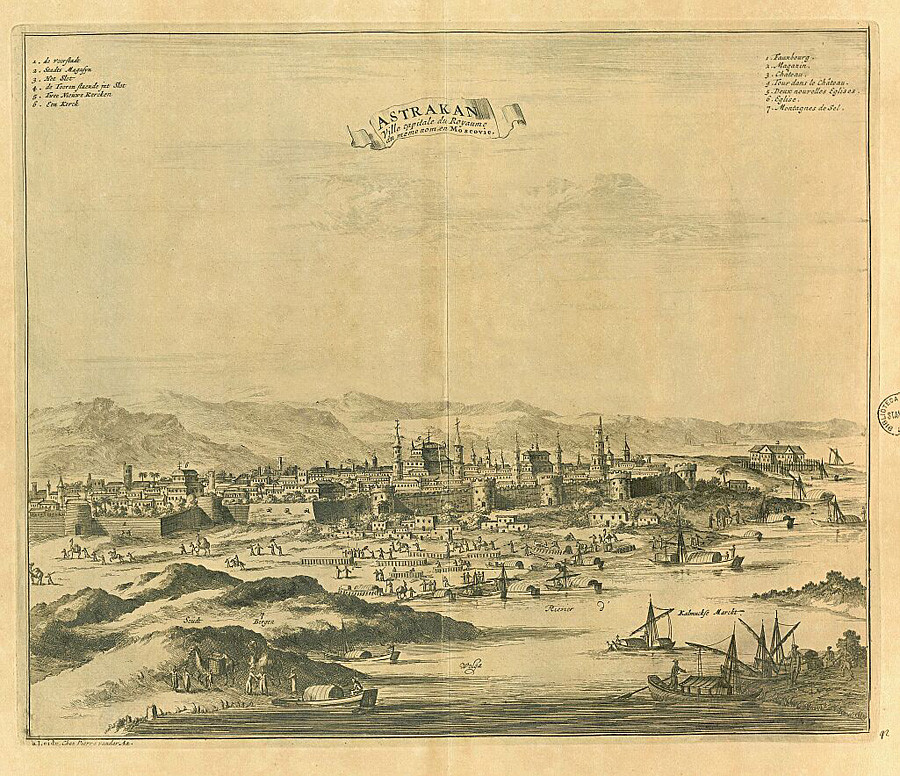 La città di Astrakhan alla fine del XVII secolo 