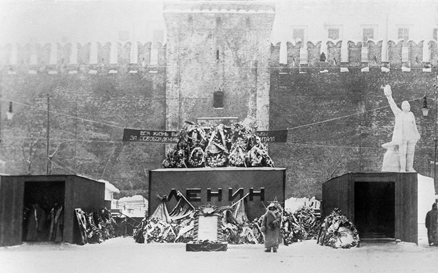 Lenin’s Mausoleum in Red Square, 1924