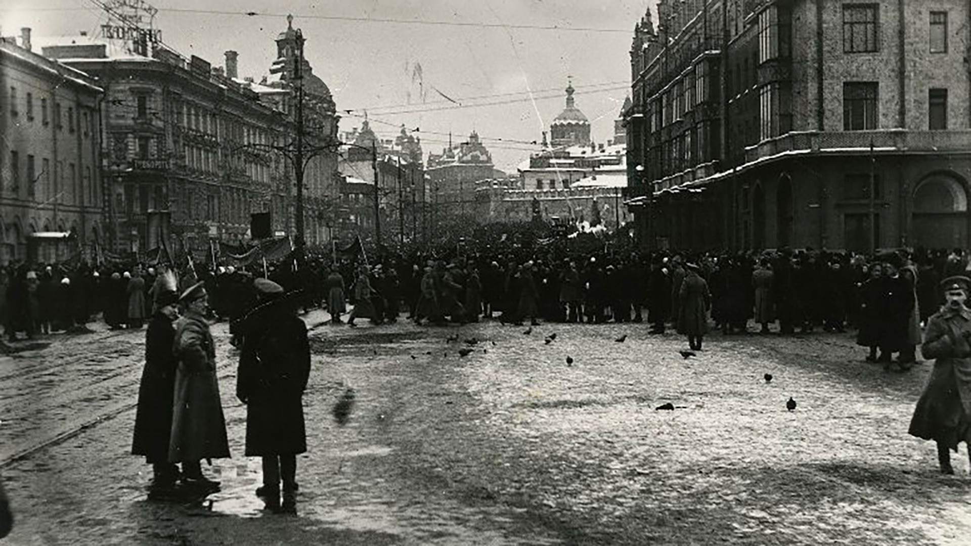 ロシア革命の初日、モスクワ
