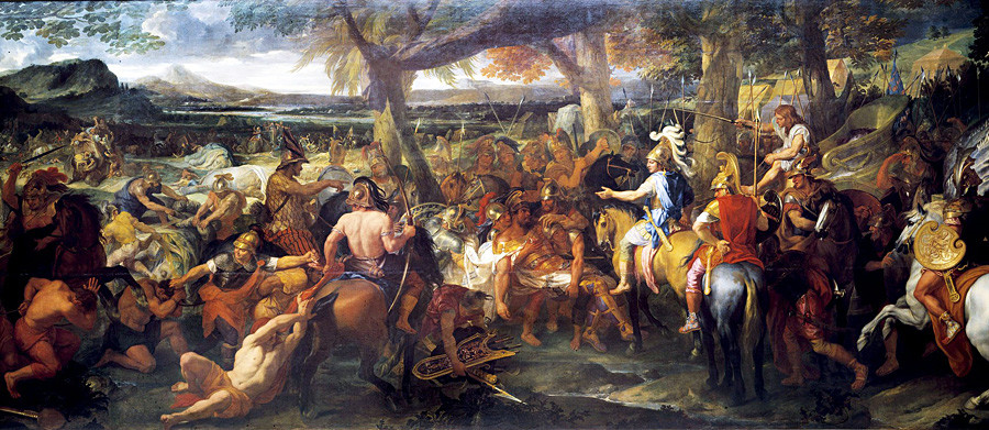 Alexander meets Porus after Battle by Charles Le Brun