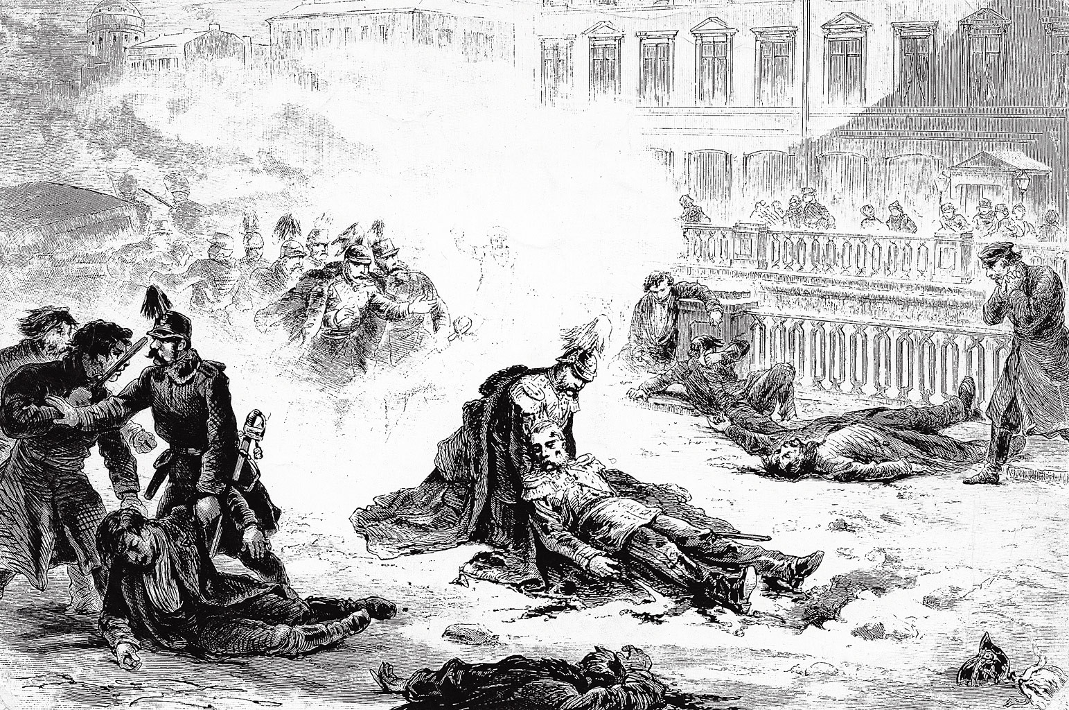 Eines von vier gescheiterten Attentaten auf Zar Alexander II., 1881