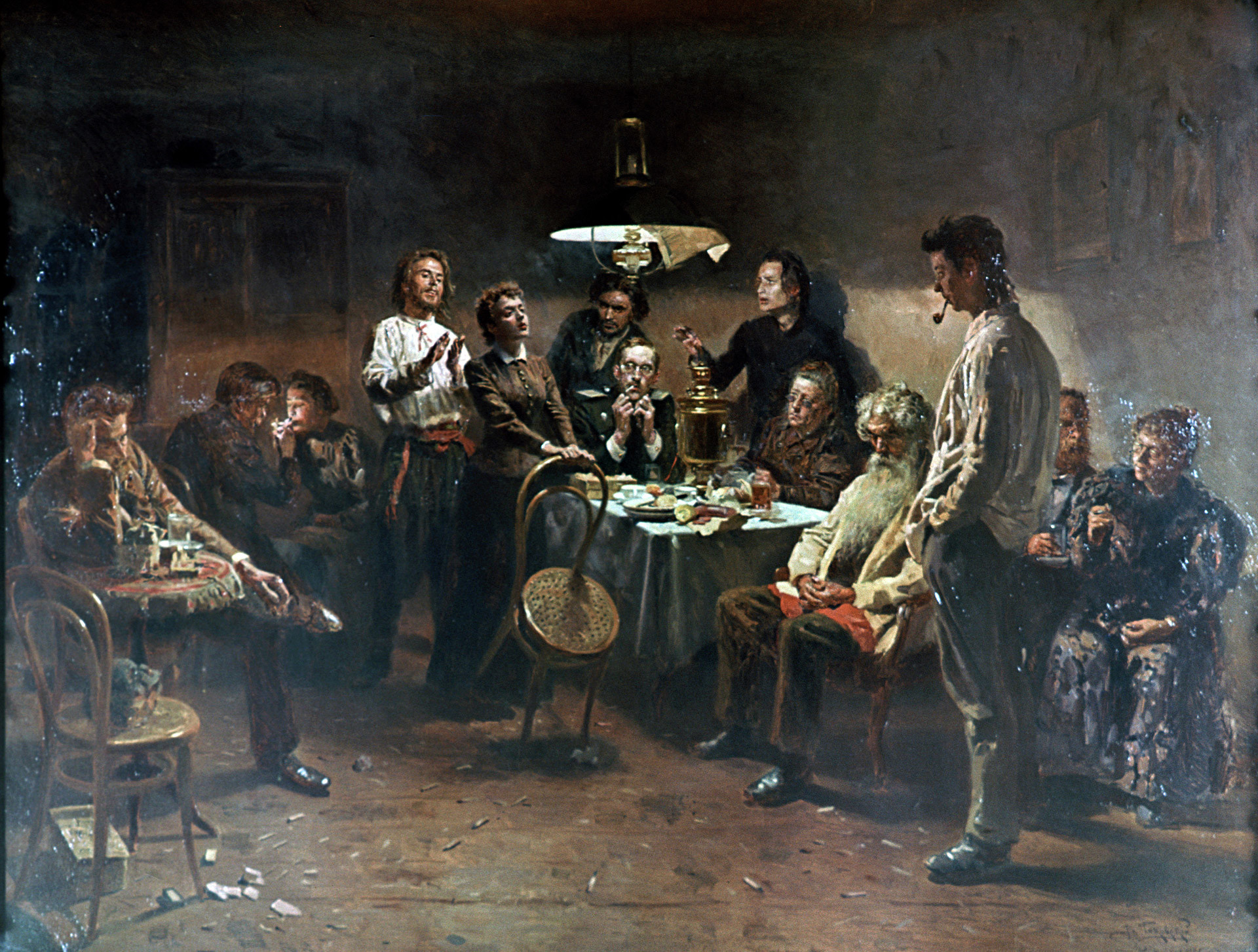 Die Abendgesellschaft von   Wladimir Makowski, 1875