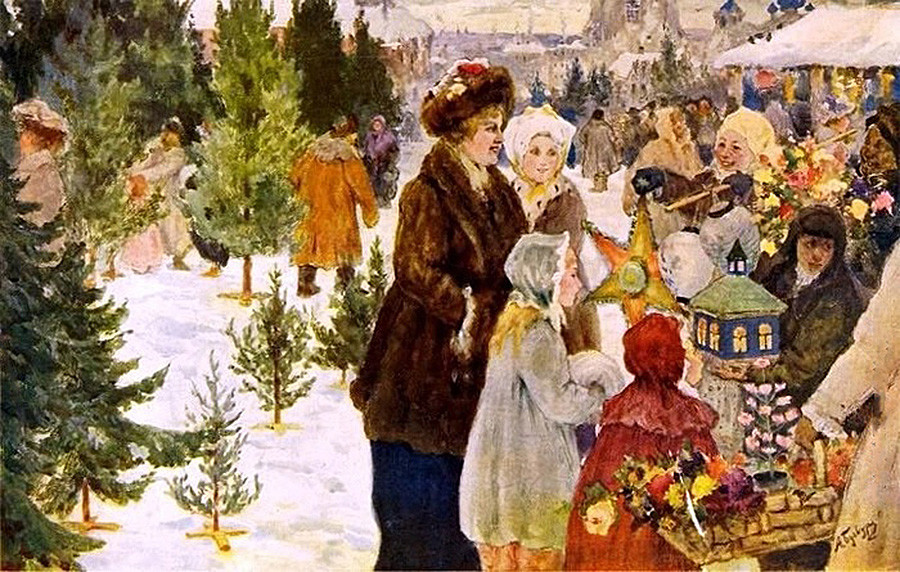 Aleksander Aleksejevič Bučkuri - Božični bazar, 1906