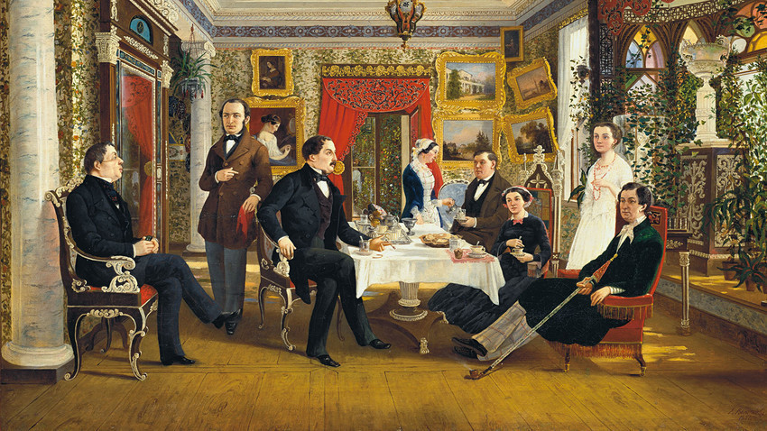 “Di Meja Teh”, Alexey Voloskov, 1851