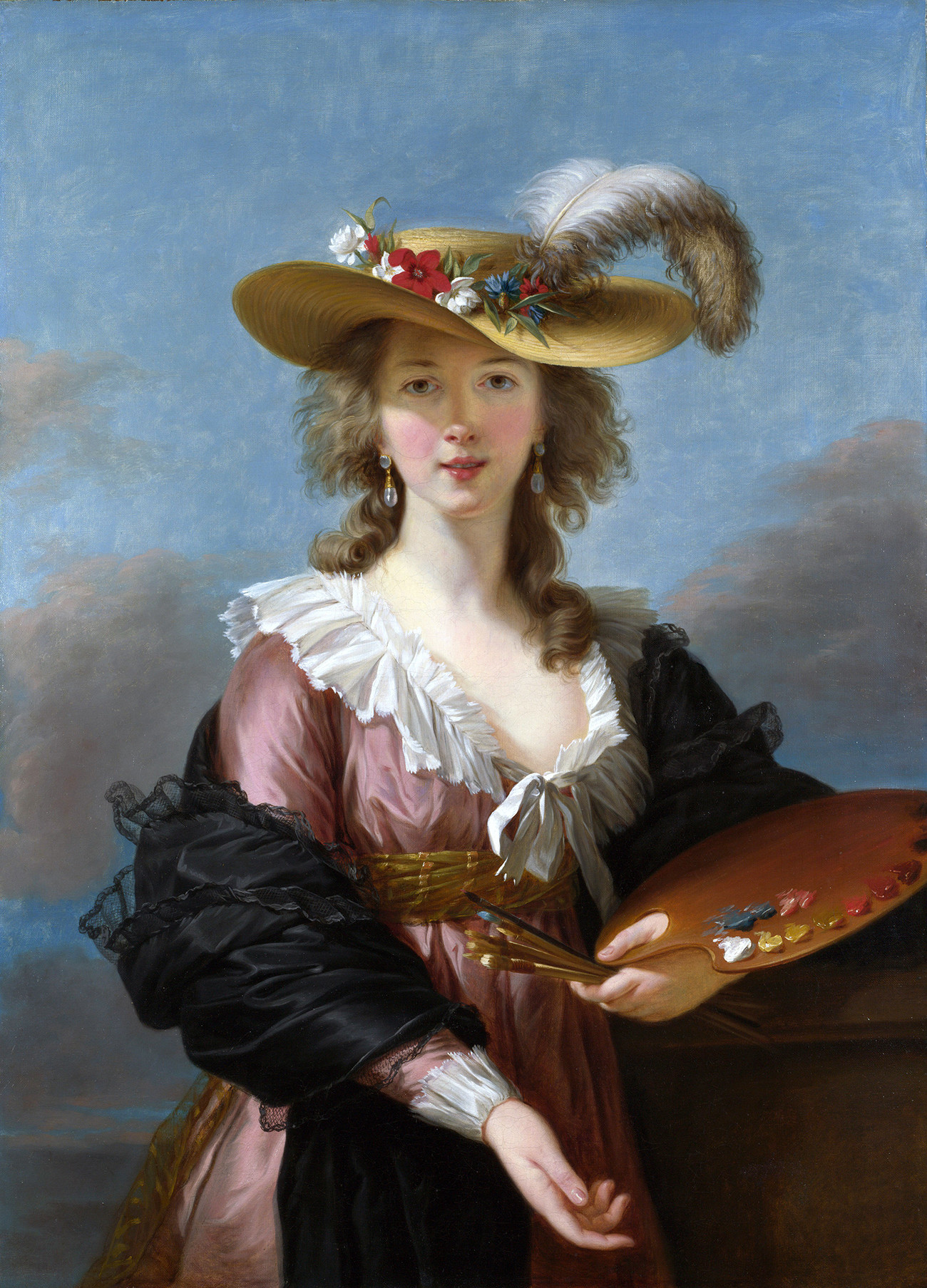 Elizabeth Vigée-Lebrun. Potret diri dengan Topi Jerami.