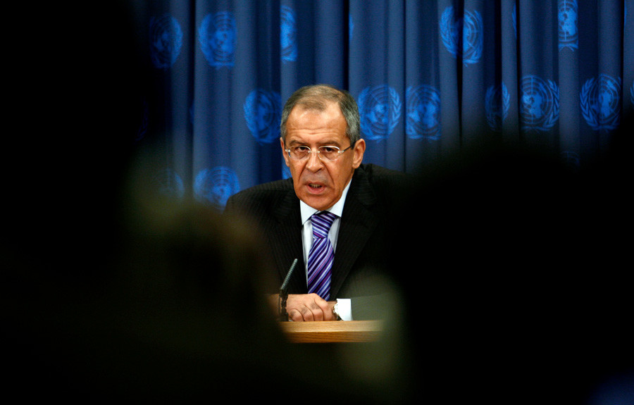 Ministar vanjskih poslova Rusije Sergej Lavrov na konferenciji za novinare u UN-u, New York, 29. listopada 2008.