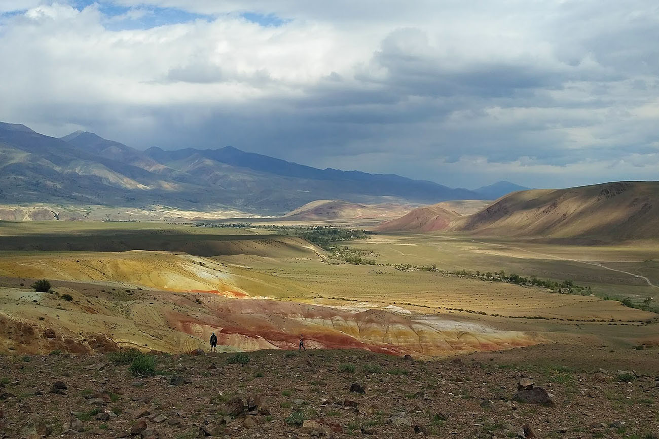 Lanskap Mars dekat Desa Chagan-Uzun di Stepa Chuyskaya.