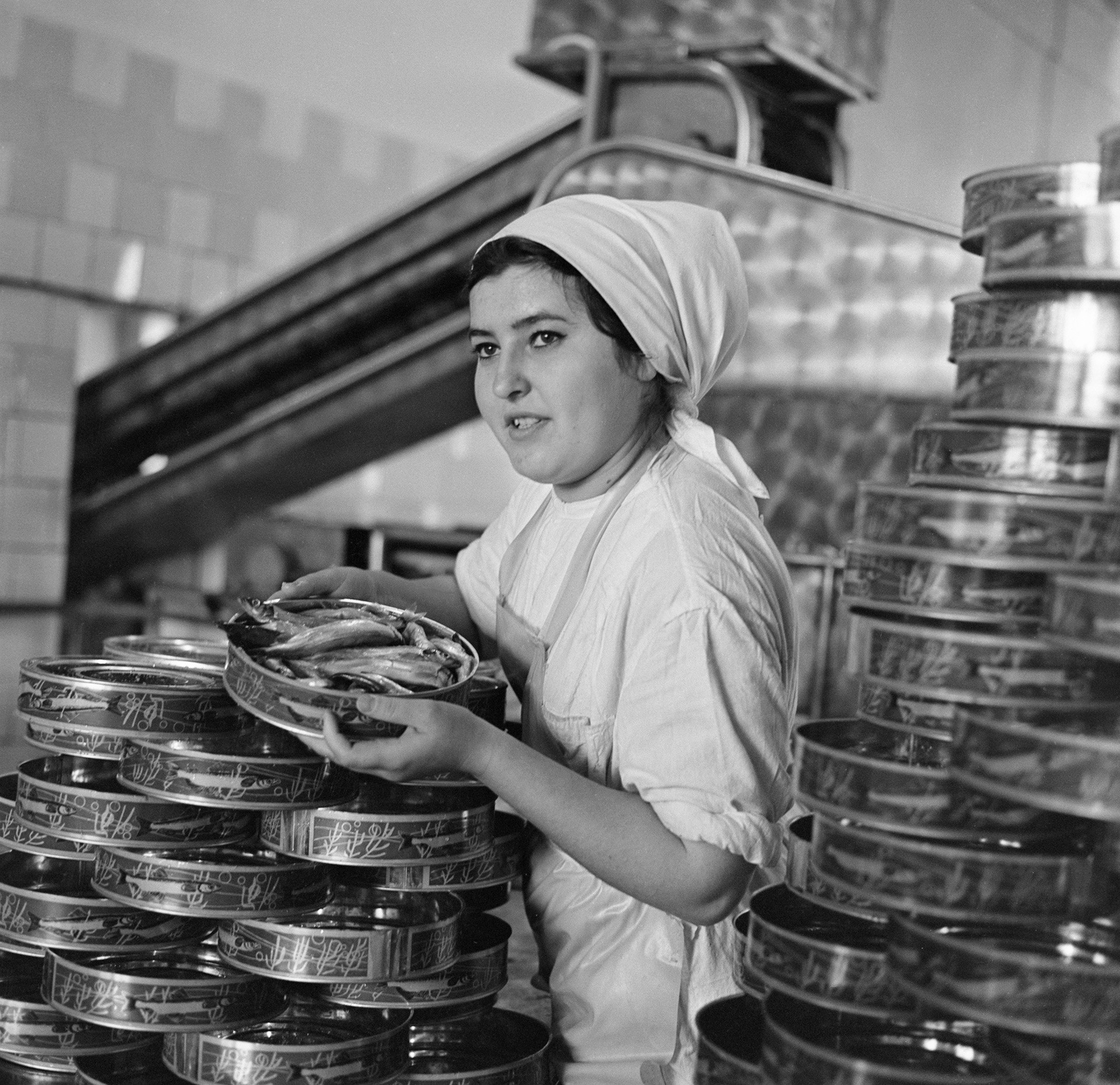 ムルマンスク市の魚加工工場、1971年
