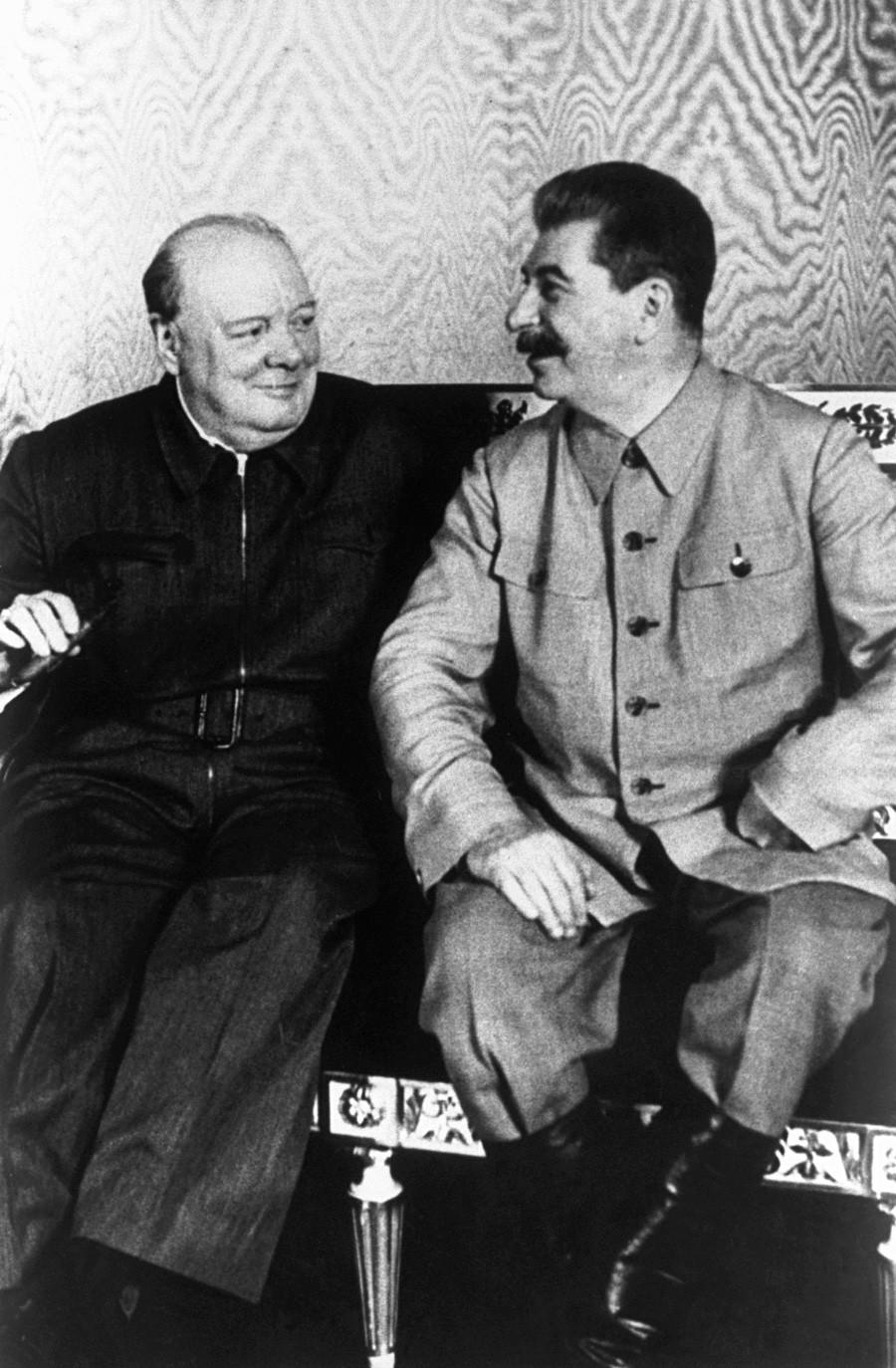 Churchill  y Stalin en el Kremlin de Moscú.