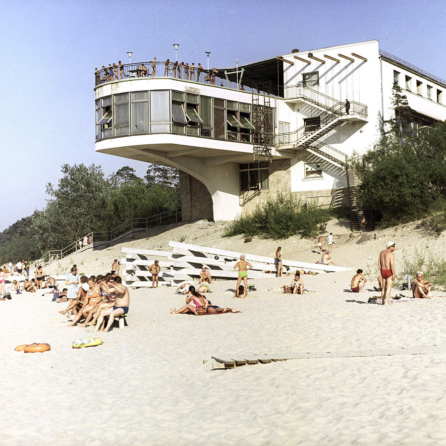 Chilling on a Baltic sea beach in Jurmala, Latvia