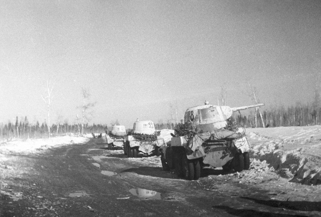 Дејства тенковске бригаде Лењинградског фронта опремљене оклопним возилима БА-10,  јануар 1943. година