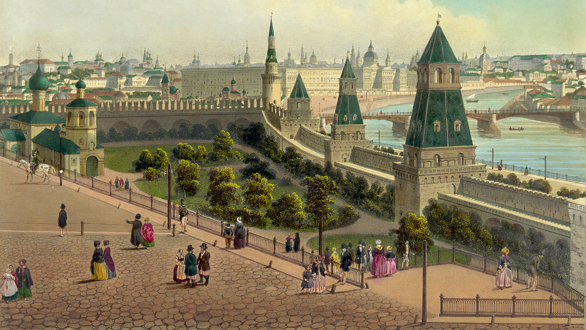 L'Orphelinat de Moscou (à partir d'une vue panoramique sur Moscou en 10 parties), 1848. Philippe Benoist