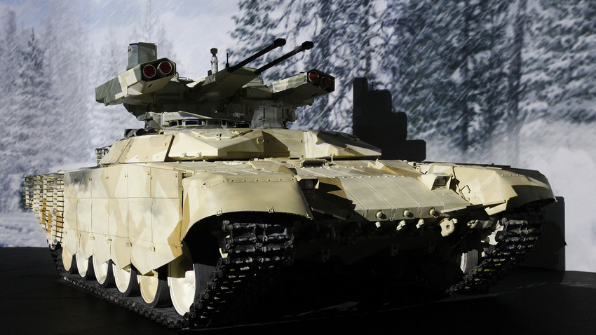 El vehículo fue creado para proteger a los tanques de ataques con cohetes en un entorno de combate urbano.