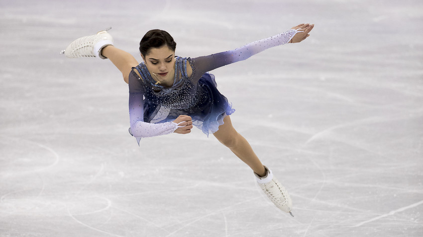 Evgenia Medvedeva of Olympic Athlete from Russia compete during the Team Event Ladies Single Skating Short Program at the PyeongChang 2018 Winter Olympic Games at Gangneung Ice Arena on Sunday February 11, 2018. 