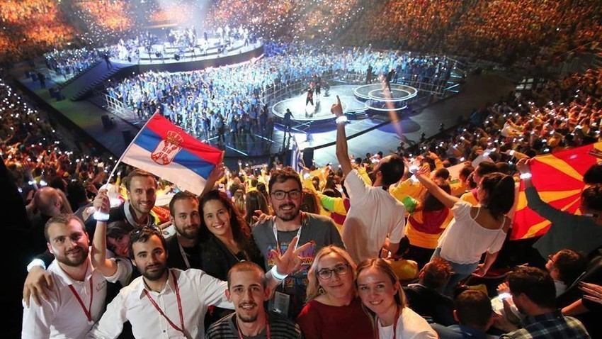 Чланови делегације Србије на 19. Светском фестивалу омладине и студената одржаном у Сочију од 14. до 22. октобра 2017.