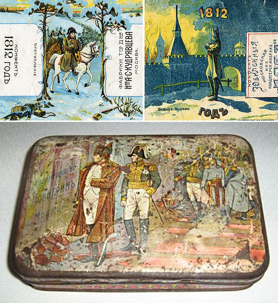 Cajas de los ducles rusos dedicados a Napoleón.